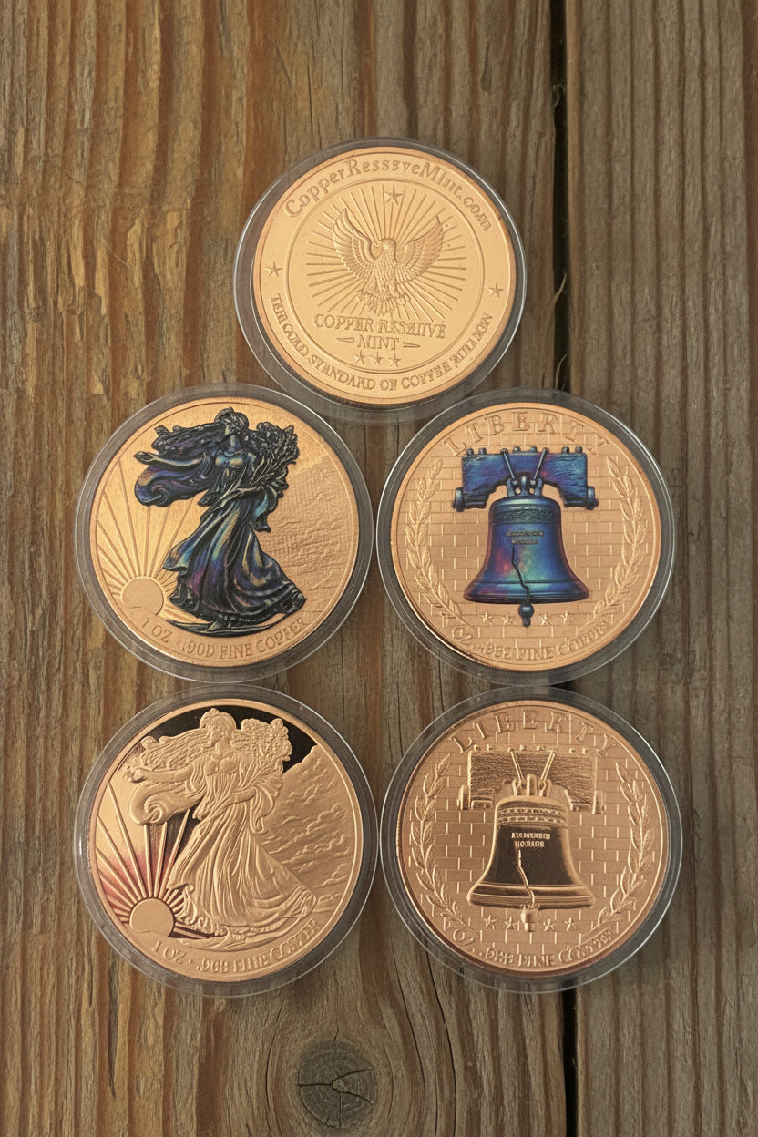 10 Pack of One (1) Ounce UV Colored Copper Round / Coin- COPPER RESERVE MINT - 2026 Flame Series