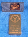 COPPER RESERVE MINT - Signature Eagle Series One Pound Mirror Finish Polished .999 Fine Copper Bullion Bar