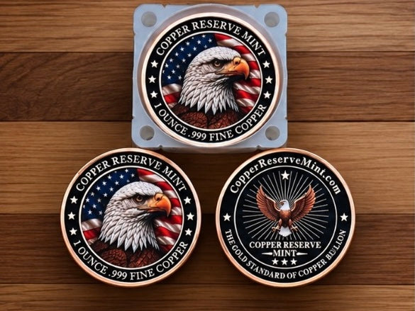 Eagle Head– 1 oz .999 Fine Copper Rounds | Tube of 20