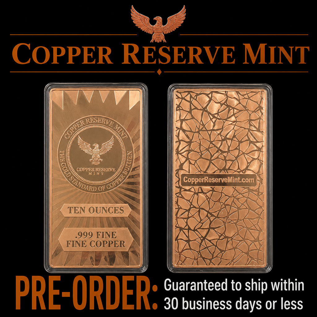 PREORDER: COPPER RESERVE MINT - Signature Eagle Series Ten (10) Ounce .999 Fine Copper Bullion Bar