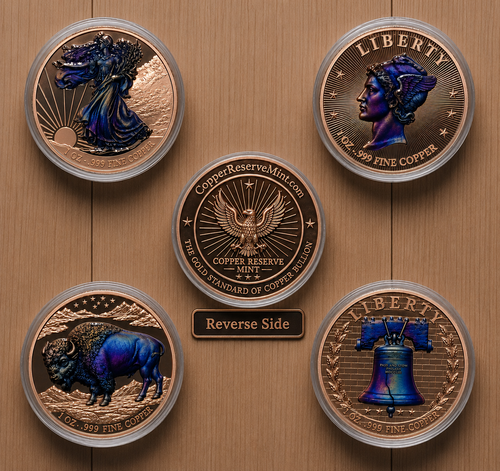 10 Pack of One (1) Ounce UV Colored Copper Round / Coin- COPPER RESERVE MINT - 2026 Flame Series
