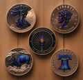 5 Pack of One (1) Ounce UV Colored Copper Round / Coin- COPPER RESERVE MINT - 2026 Flame Series