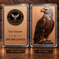 10 oz .999 Fine Copper Bar – Sentinel Eagle– UV Colorized Eagle + Bare Copper Background| Copper Reserve Mint